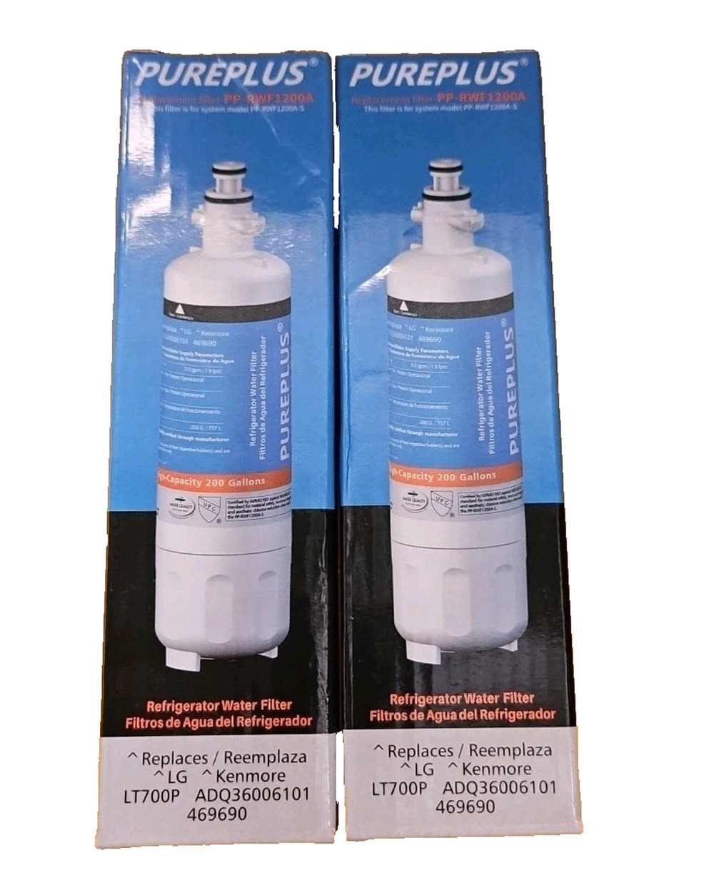 LOT 2 - PurePlus Refrigerator Water Filter LG KENMORE ADQ36006101 LT700P 469690